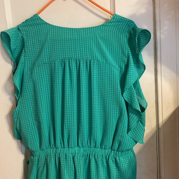 Green Checkered A-Line Dress - Picture 4 of 4